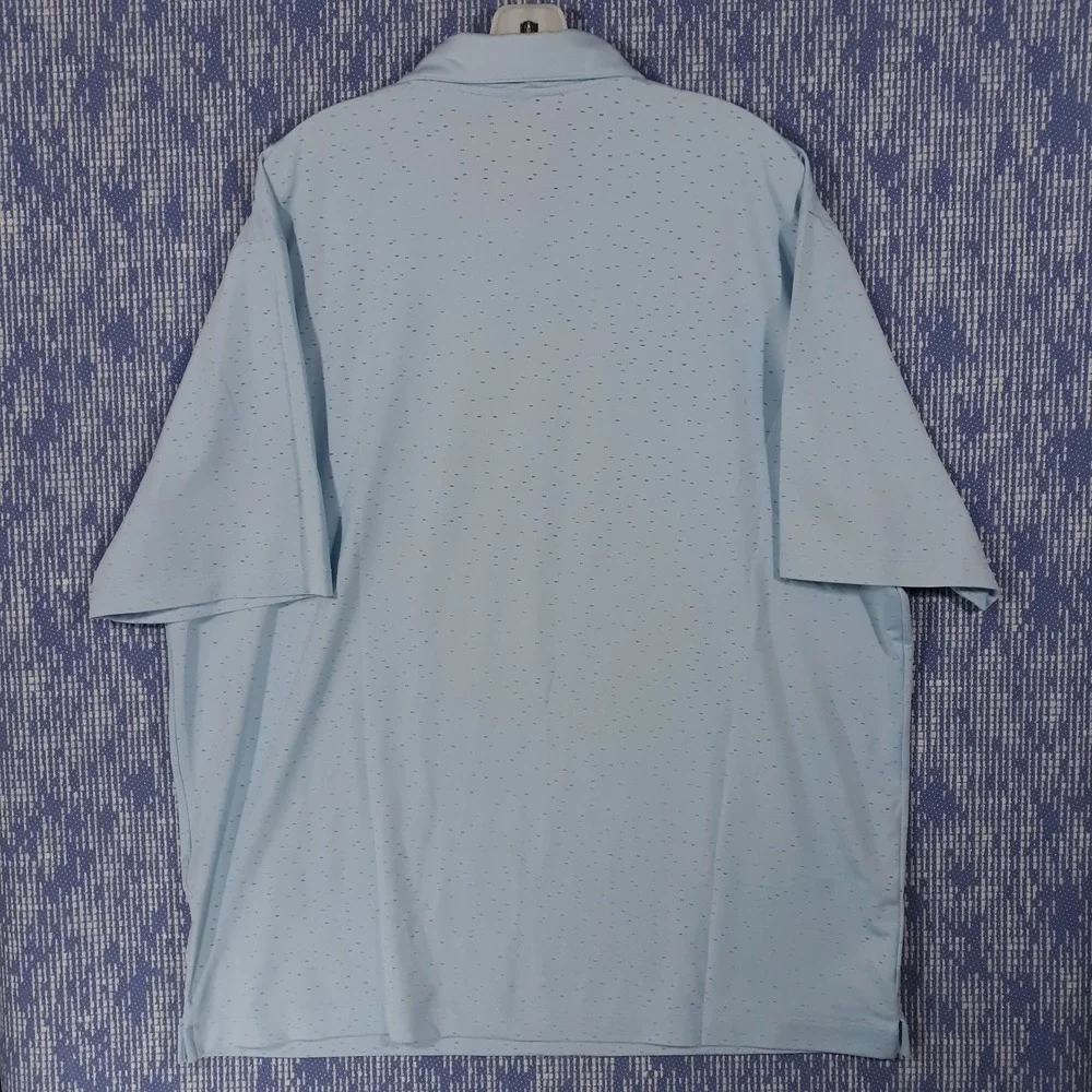Nike Golf Polo Shirt Mens XL Performance Blue Dri-Fit Perforated